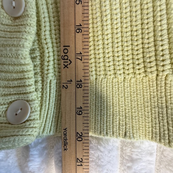 Madewell‎ XXS Lime Green Knit Vest Button Front Sleeveless Cotton Blend - Picture 5 of 6